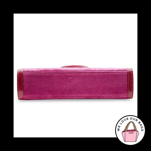 NWT Y2K VINTAGE COACH Pink Suede Leather Framed Kisslock Clutch Wristlet 8685 - Picture 5 of 7
